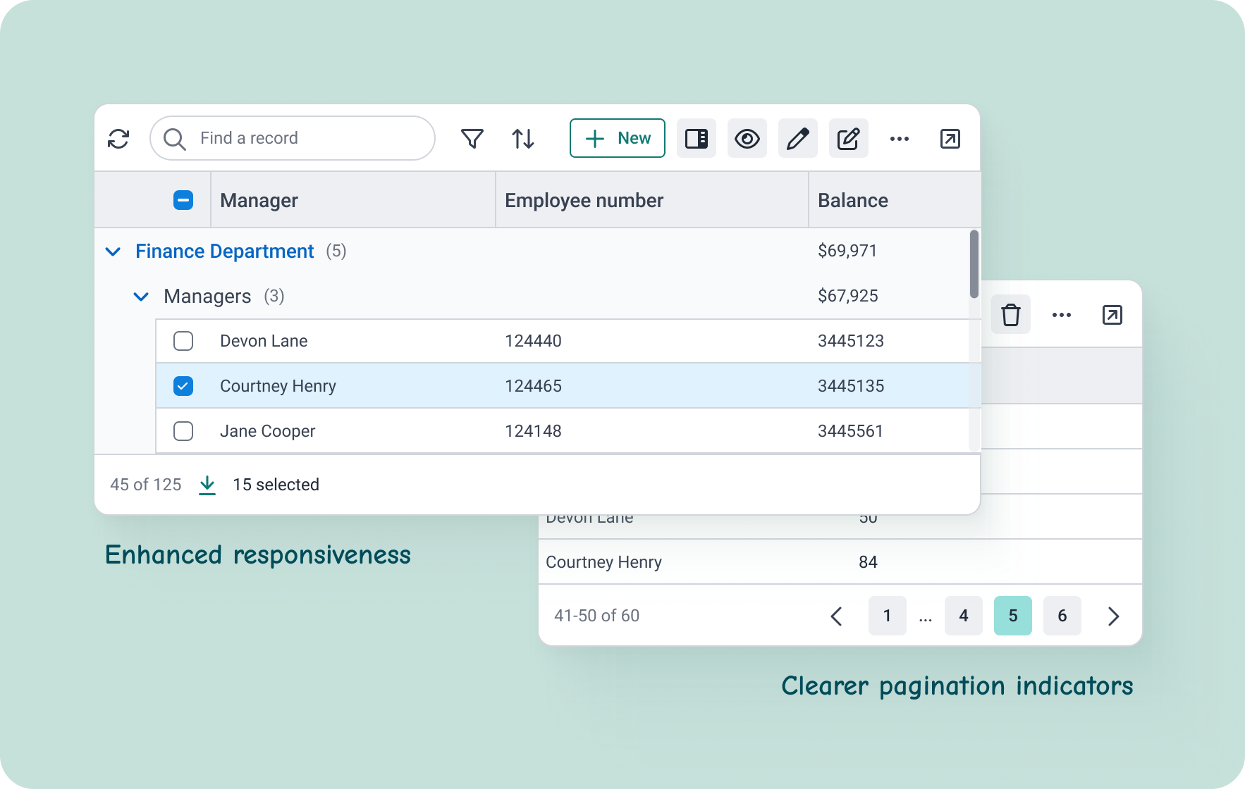 250109 - Improved Data Table Pagination and Footer