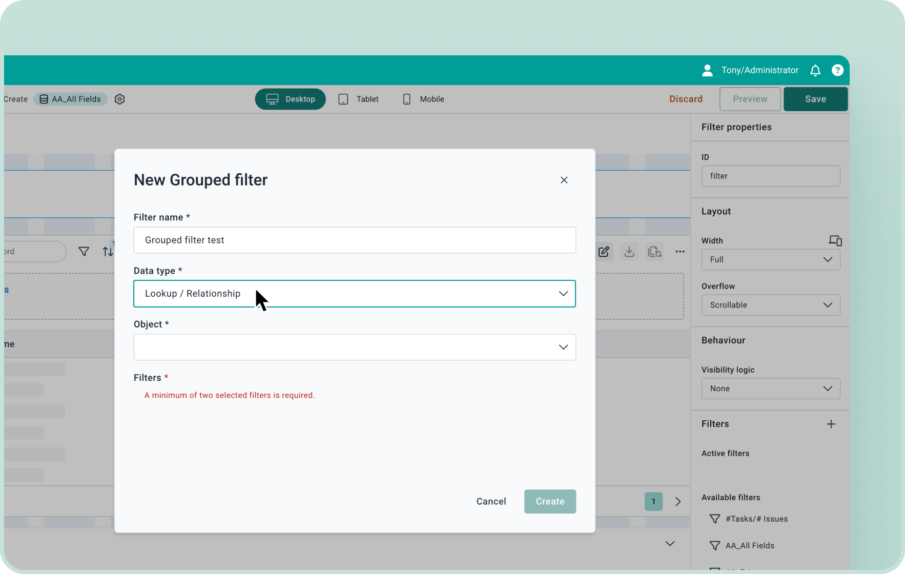 250821 - Group filter (Lookup and Relationship)