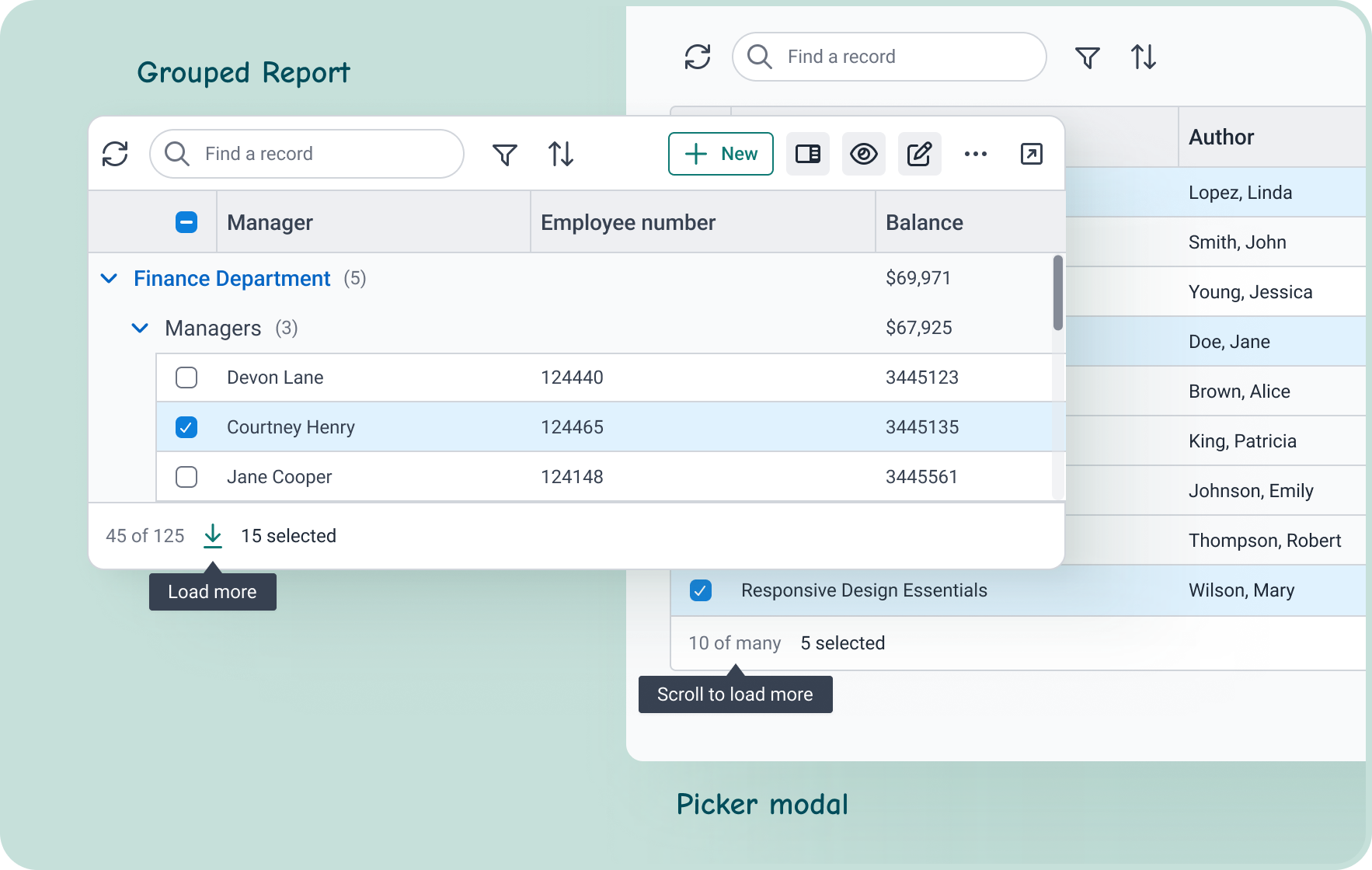 251016 - Data tables footers updates