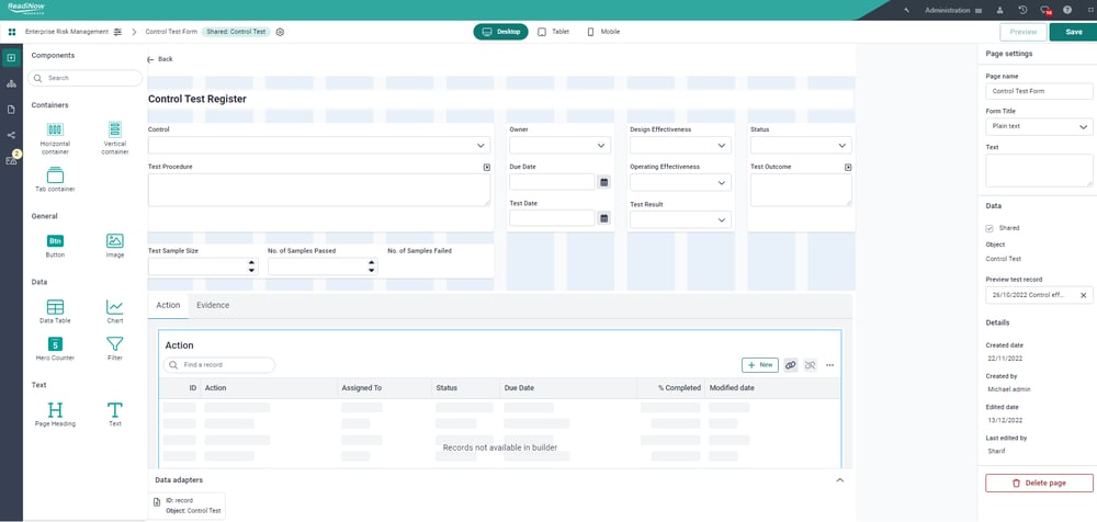 For Custom Application Builder