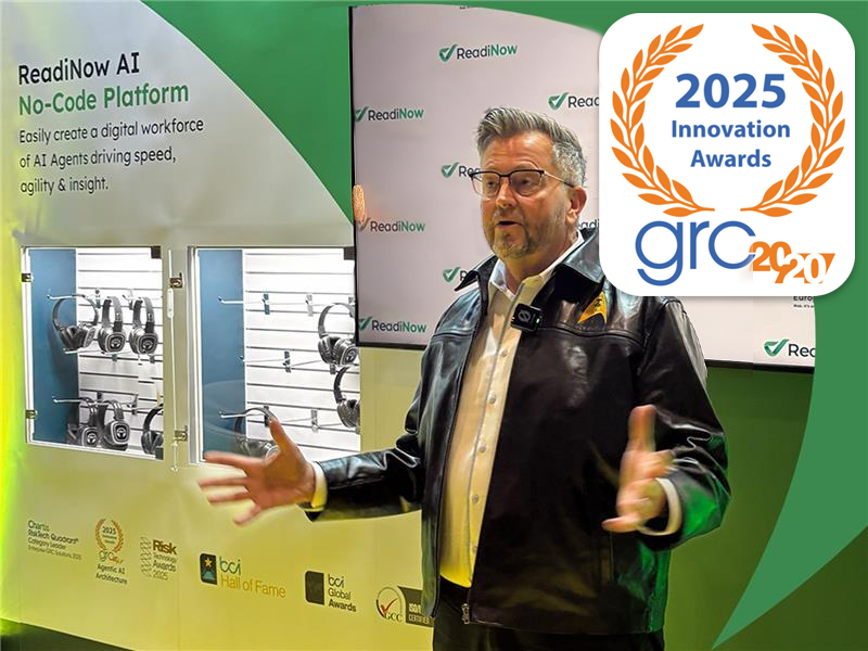 mrass in front of booth